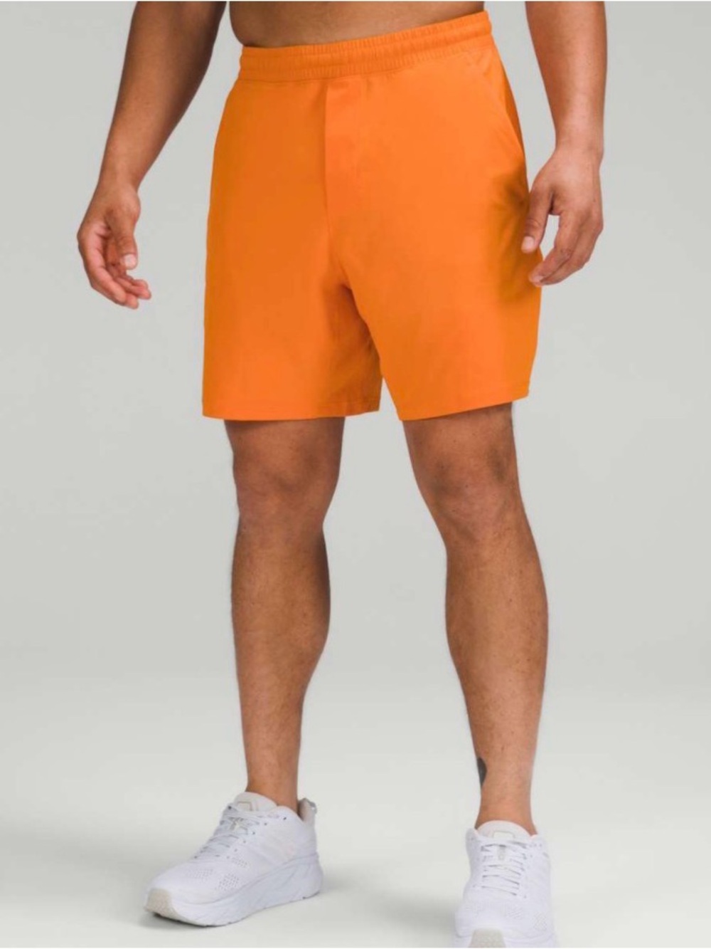 🍋🍋Lululemon Pace Breaker Linerless Short 7" Rush Orange, Sz L, guc